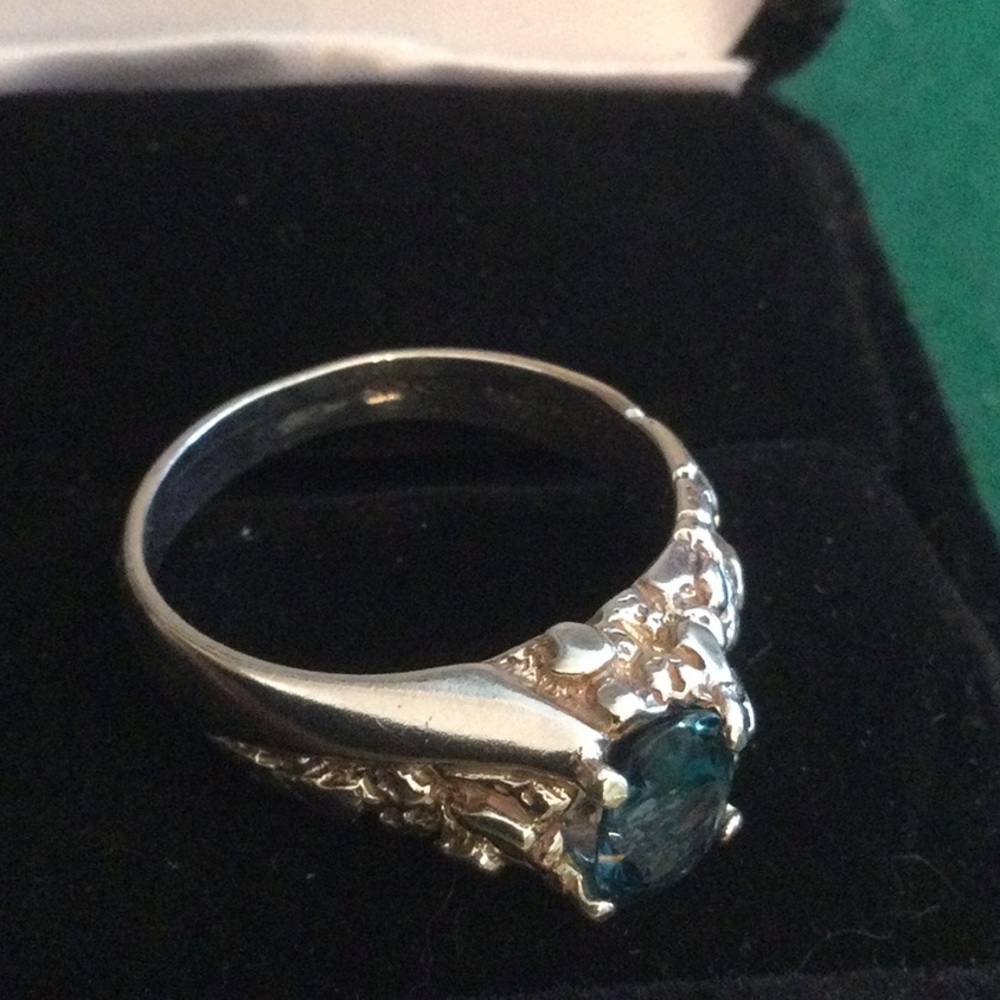 Genuine Rare London Blue Topaz Ring - Picture 10 of 12